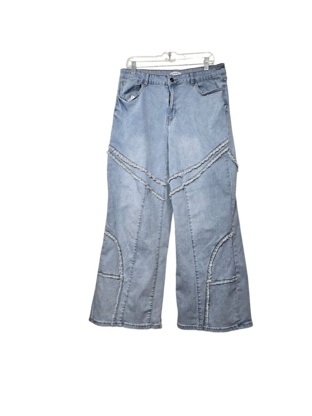 Generation K Blue Frayed Wide Leg Denim Jeans Juniors 15